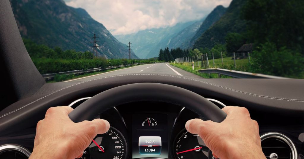 hands on steering wheel