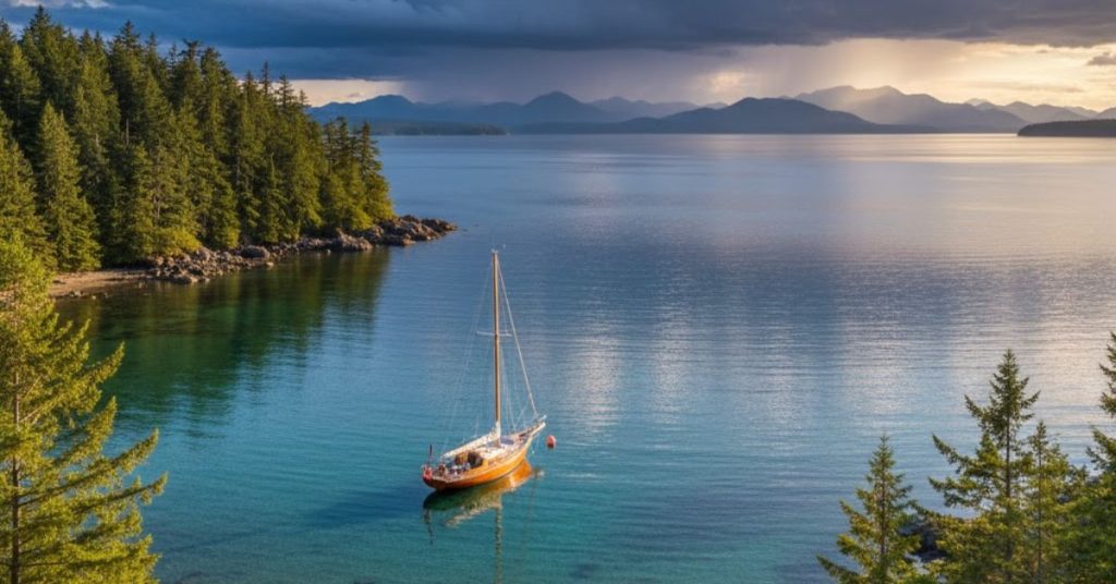 boat in protected cove